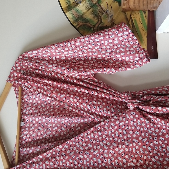 Charlotte Russe Dresses & Skirts - Pink Floral Wrap Dress Charlotte Russe Size Large